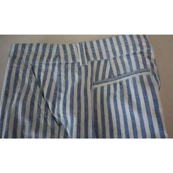 Vineyard Vines Women’s Sz 8 White/Blue Striped Linen Blend Catamaran Capris $108 - Picture 7 of 10